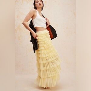 Free People  Brenda Knight Nigel Preston Full Ruffle Tiered Skirt